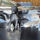 Vintage Iron Art Cast Iron Rearing Horse Coin Bank Black Lb79b 7      Tall
