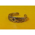 Vintage 1990s New Old Stock 925 Sterling Silver Diamond Cut Toe Adjustable Ring