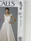 Mccalls 7718 Lined Formal Dress Pattern 6-14 Princess Seams Bridal Wedding Uc