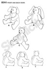 Sewing Pattern Sew Stuffed Animal Soft Plush Toy - Teddy Bear Cat Dog Bunny 8044