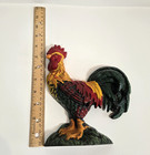 Rooster Door Stop Colorful Cast Iron Farm Country Barn Animal Chicken Decor 8 