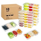 8 Oz Reusable Snack Containers With Lids  New 3 Compartment Condiment Snack