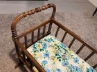 Antique Walnut Baby Cradle Rocking Spindles 36 5 l X 30 h X 24 5 w