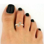 Simulated Diamond Women Wear Adjustable Toe Ring 14k Yellow Gold Plated Silver