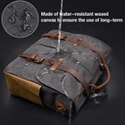 Mens Messenger Bag 15 6 Inch Waterproof Vintage Genuine Leather Waxed Grey