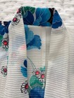 Japanese Yukata Kimono Robe Women New Cotton Summer Blue Peony Floral 56in L