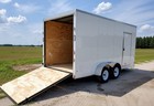 New 2026 7x16 7 X 16 V-nosed Enclosed Cargo Trailer W  Ramp Door   Side Door