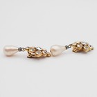 Chanel Cc Logo Swing Imitation Pearl Rhinestone Earrings Clip-on Gold 36yj607