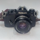Nikon Em 35mm Slr Film Camera W  Nikon 50mm F 1 8 Lens Bag Tested Read