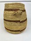 Handwoven Basket Grass Natural Colored Coiled Very Tightly Woven Stiff Strong