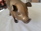 Vintage Mid Century Decor Heavy Solid Brass Piggy Bank 10 5  Screw Stopper
