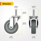 3 Inch Caster Wheels Threaded Stem Casters Set Of 4 Heavy Duty Swivel Wheel