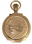 12kt Gold Box Hinged Waltham Hunter Case Pocket Watch  Size 18  Circa 1884