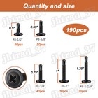 190pcs Wafer Head Tek Self Tapping drilling Screws  8 Phillips Truss Head Black