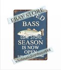 Striped Bass Season Is Now Open Fishing Metal Tin Sign Historical Plaques