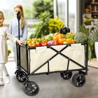 Portable Folding Camping Cart Beach Wagon Garden Cart All-terrain Wheels 440lbs