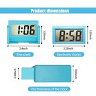 Small Electronic Dashboard Car Time Clock Self-adhesive Mini Blue 