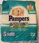 Vintage Pampers Size 5 Baby Dry 2 Count Diapers 1996