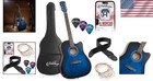 Blue 41-inch Cutaway Acoustic Guitar Kit - Gig Bag  Tuner   Lessons Included