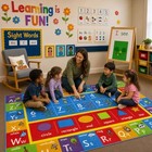 Abc Alphabet Numbers Shapes Kids Rug 5x7 Non Slip Educational Play Mat For
