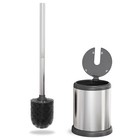 Bathroom Toilet Bowl Cleaning Brush And Holder Set   Lid Stainless Steel 3 Pack 