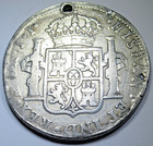 1813 Holed Mexico Silver 8 Reales Genuine 1800 s Spanish Colonial Pendant Coin