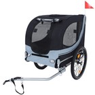 Large Folding Trailer  66lb Capacity Pet Carrier  Durable Steel Frame  Gray