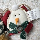 14 Vintage Primitive Fabric Christmas Ornaments Gingerbread House Man Santa Cat