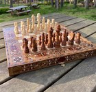 Backgammon Chess Set Handmade Solid Inlaid Wood Game 13 8       Christmas Gift