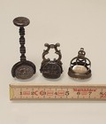 Very Rare Wax Seals - Lot Of 3  Silverplated - Coat Of Arms  Noble Family  