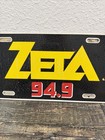 Vintage Zeta 94 9 Miami Radio Station Promotional Metal License Plate