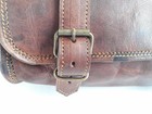 Real Vintage Leather Saddle Bag Brown Motorcycle Front Fork Tool Pouch Handlebar