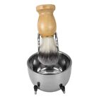 Shaving Kit 3pc Shave Razor Faux Badger Brush Stand Soap Bowl Mug Gift Set Beard