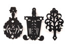 Vintage Cast Iron Trivets Footed Small Tree Brooms Eagle   Heart  3 5  X 5 