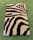Vintage 70 s Zebra Animal Print Latch Hook Yarn Art Throw Rug 23 X 34