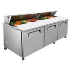 72   Commercial Refrigerator Salad Sandwich Prep Table Restaurant Bars W 18 Pans