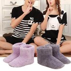 Rechargeable Heated Slippers  Electric Warm Plush Winter Foot Warmer Usb Heating