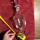 Vintage Glass Decanter With Stopper 14    Tall Very Good Condition