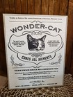 Adorable Old Primitive Antique Vintage Folk Style Wonder Cat Ailment Cure Sign 