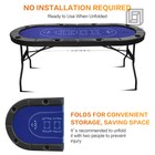 72  Oval Foldable Poker Table 8 Players Portable Blackjack Texas Holdem Table