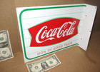 Coca-cola Coke - Fishtail Two Sided Flange Sign -sticks Out From Wall -dated  99