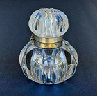 Antique 19th Century Clear Crystal Glass Inkwell