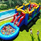 Commercial 30ft Giant Pvc Inflatable Obstacle Course Bounce House Water Slide