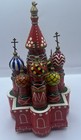 Vtg   Wood Russian Moscow Basil s Cathedral  Hand Painted 9    Music Box Not Work