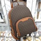 Michael Kors Jaycee Medium Mk Signature Logo Backpack Luggage Brown