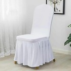 25-100x Pleated Skirt Chair Cover White Stretch Chair Slipcovers Chair Protector