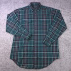 Vtg Polo Country Shirt Mens Medium Ralph Lauren Flannel Plaid Green Red Button
