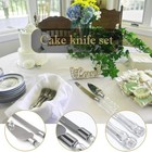 Cake Knife And Server Set Acrylic Stainless Steel Faux Crystal Handle Holiday   