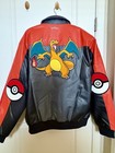 Adidas Originals Pok  mon Bomber Jacket Faux Leather Full Zip M  charizard 