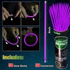 Purple Glow Sticks Light Up Bracelets Necklaces With Connectors 